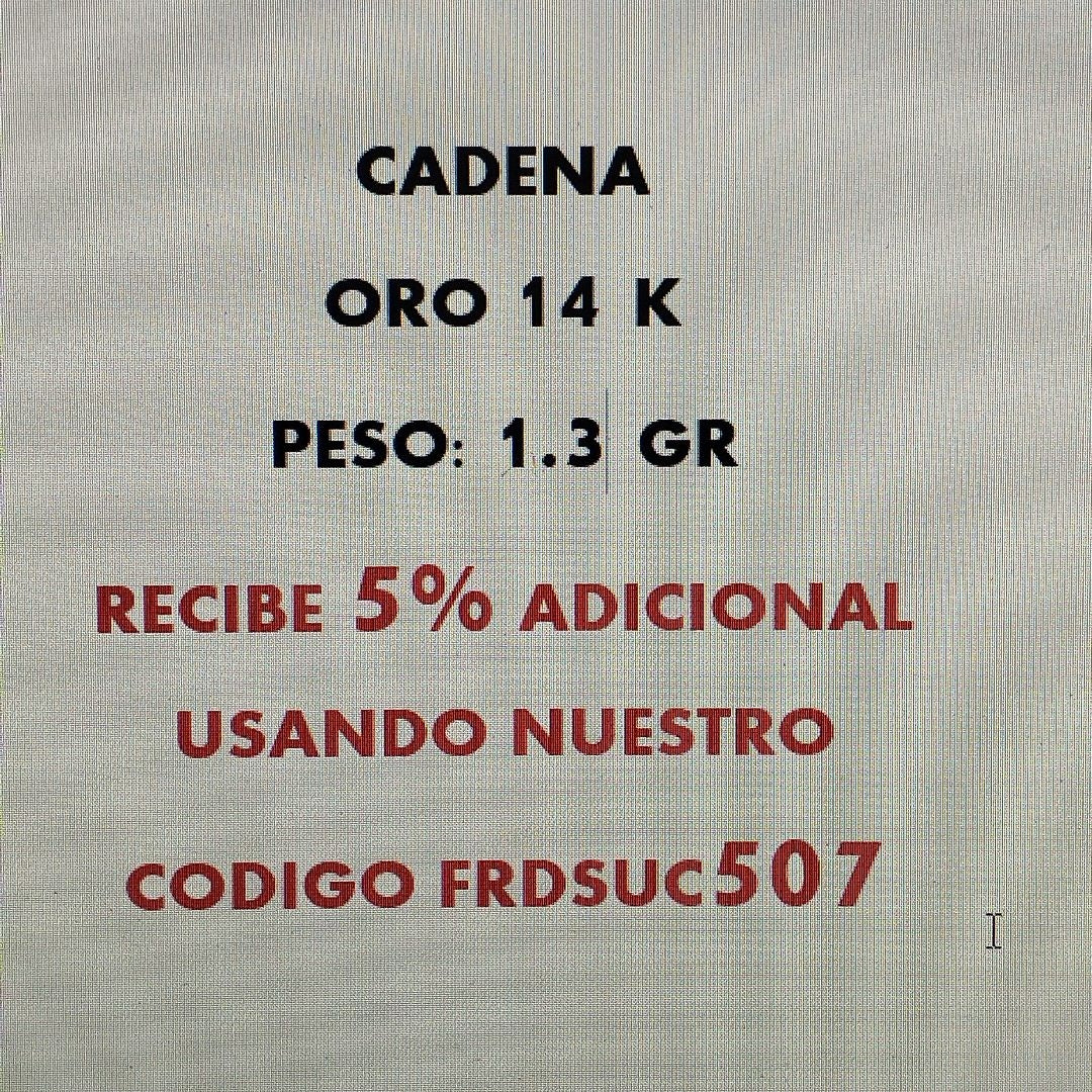 CADENA ORO 14 K 3 GRMS (SEMINUEVO)
