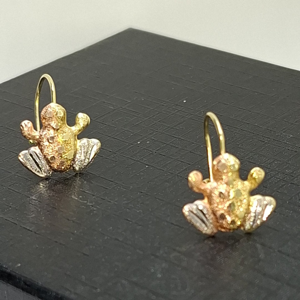ARETES PAR ORO COMBINADO 14 K 1,20 GRMS (SEMINUEVO)
