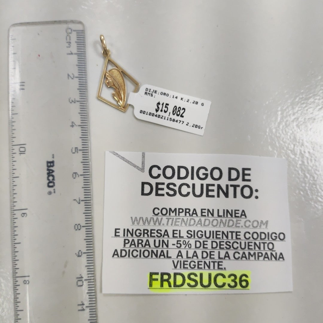 DIJE ORO 14 K 2,20 GRMS (SEMINUEVO)