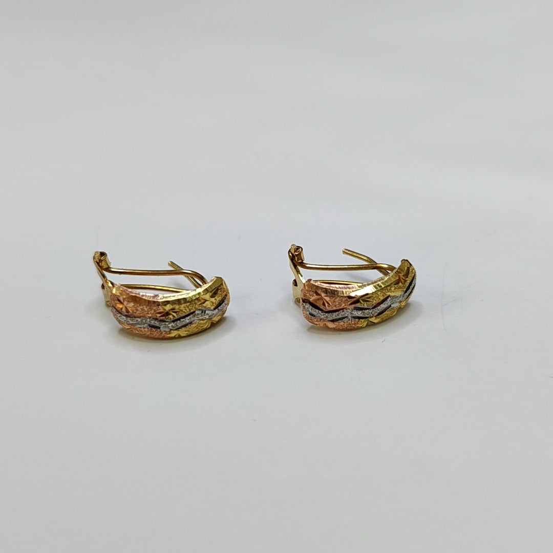 ARETES PAR ORO COMBINADO 12 K 1.6 GRMS (SEMINUEVO)
