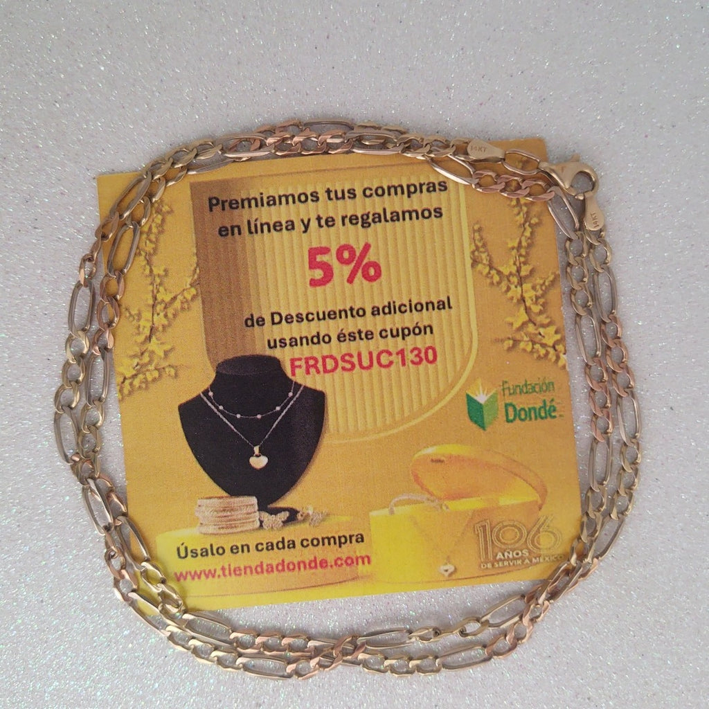 CADENA ORO, ORO COMBINADO 14 K 10.8 GRMS (SEMINUEVO)