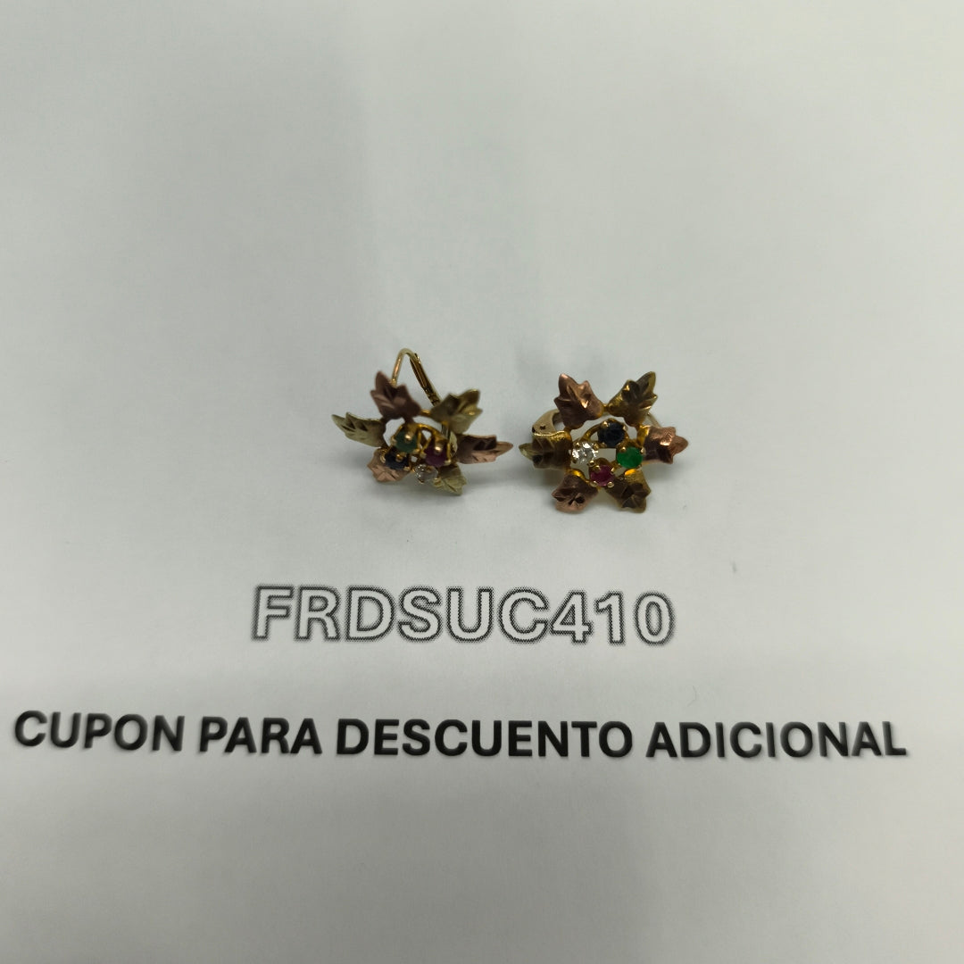 ARETES PAR ORO,RODIADO 8 K 2,20 GRMS (SEMINUEVO)