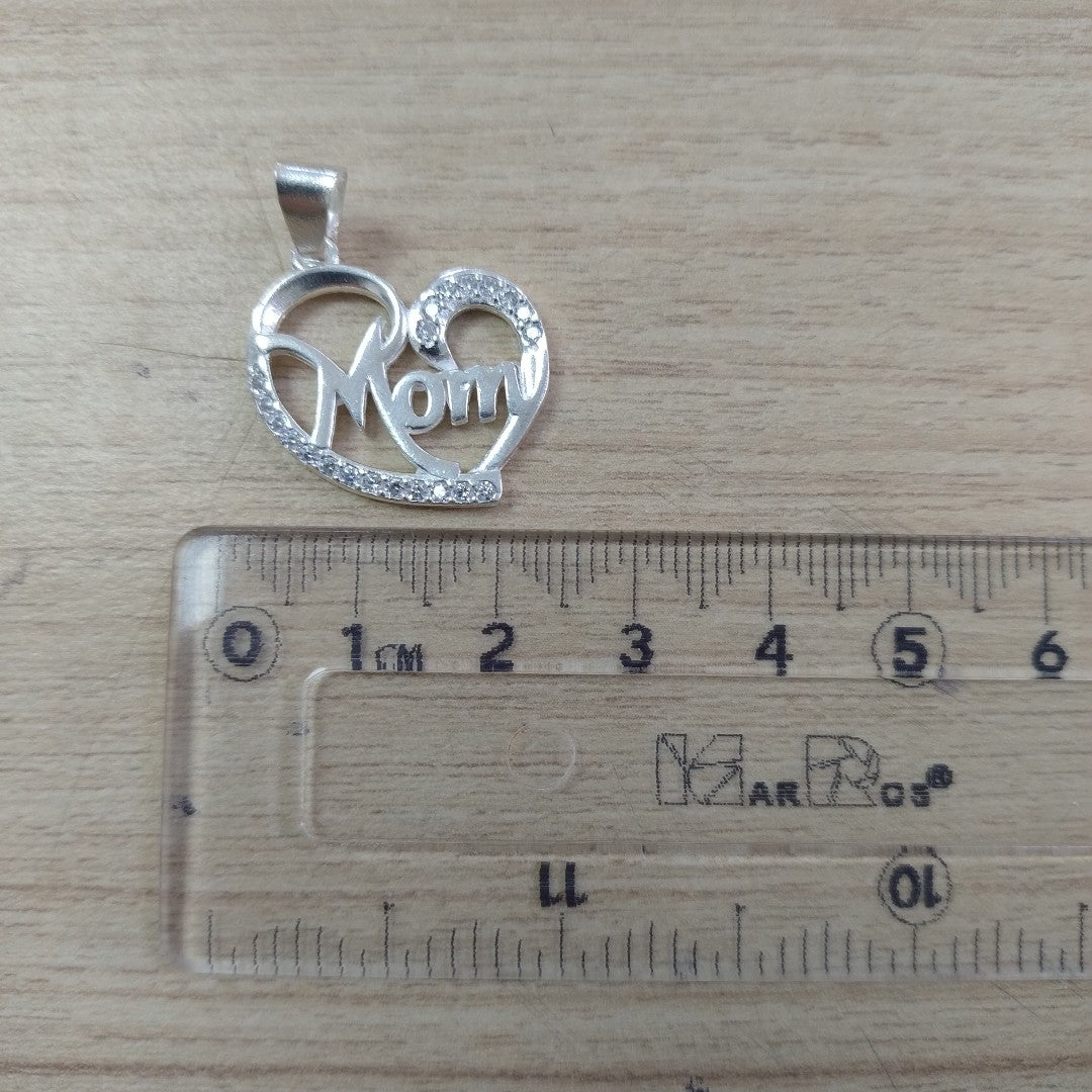 DIJE CORAZON C/CIRCONIAS PLATA .925 3.3 GR (NUEVO)