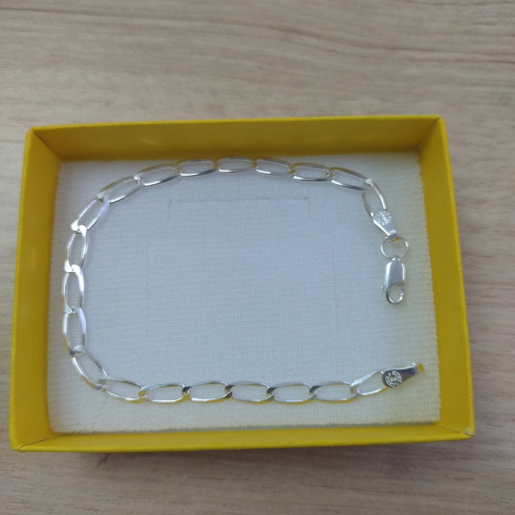 PULSERA TEJIDO ESLABONES PLATA .925 18 CM 3.7 GR (NUEVO)
