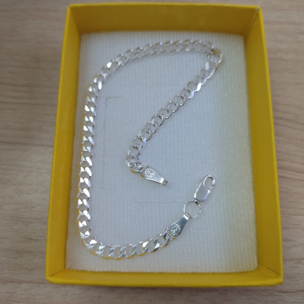 PULSERA TEJIDO BARBADA PLATA .925 21 CM 4.5 GR (NUEVO)
