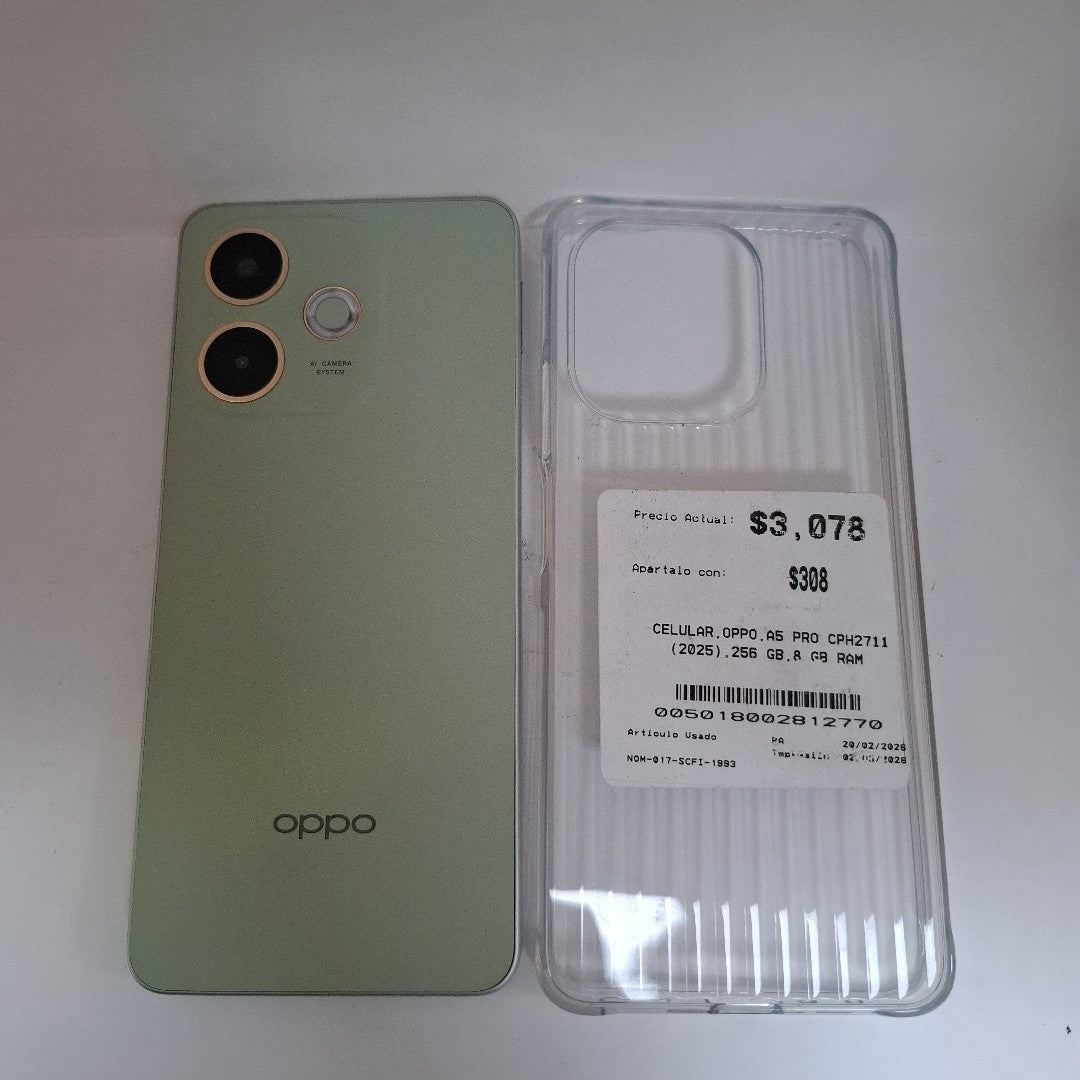 CELULAR OPPO  A5 PRO CPH2711 (2025) 256 GB 8 GB RAM (SEMINUEVO)