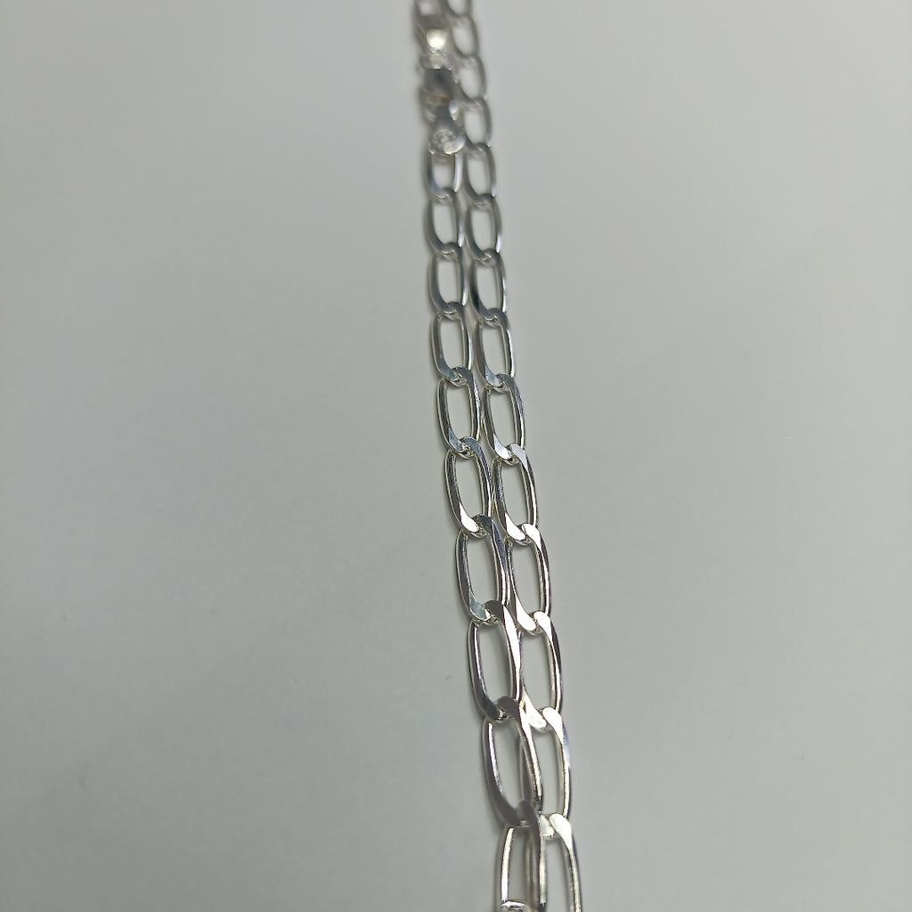 CADENA TEJIDO ESLABONES PLATA .925 55 CM 10.5 GR (NUEVO)