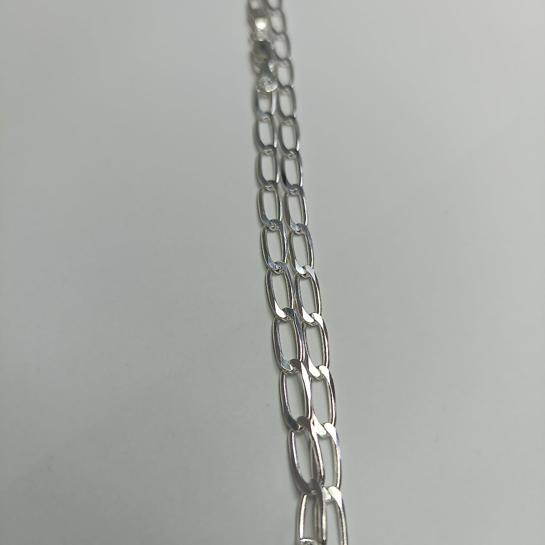 CADENA TEJIDO ESLABONES PLATA .925 55 CM 10.5 GR (NUEVO)
