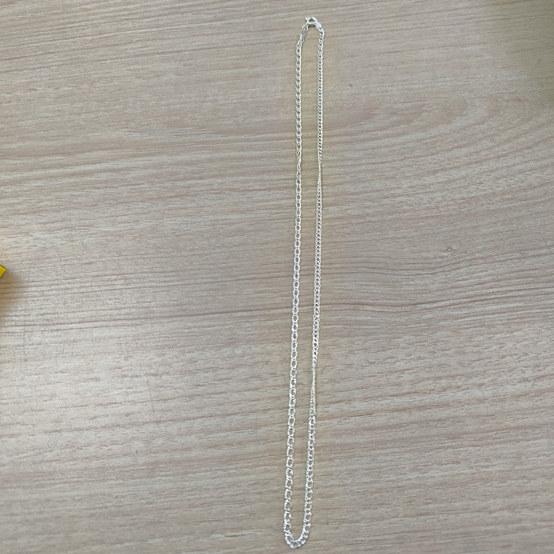 CADENA TEJIDO ESLABONES PLATA .925 55 CM 3.8 GR (NUEVO)