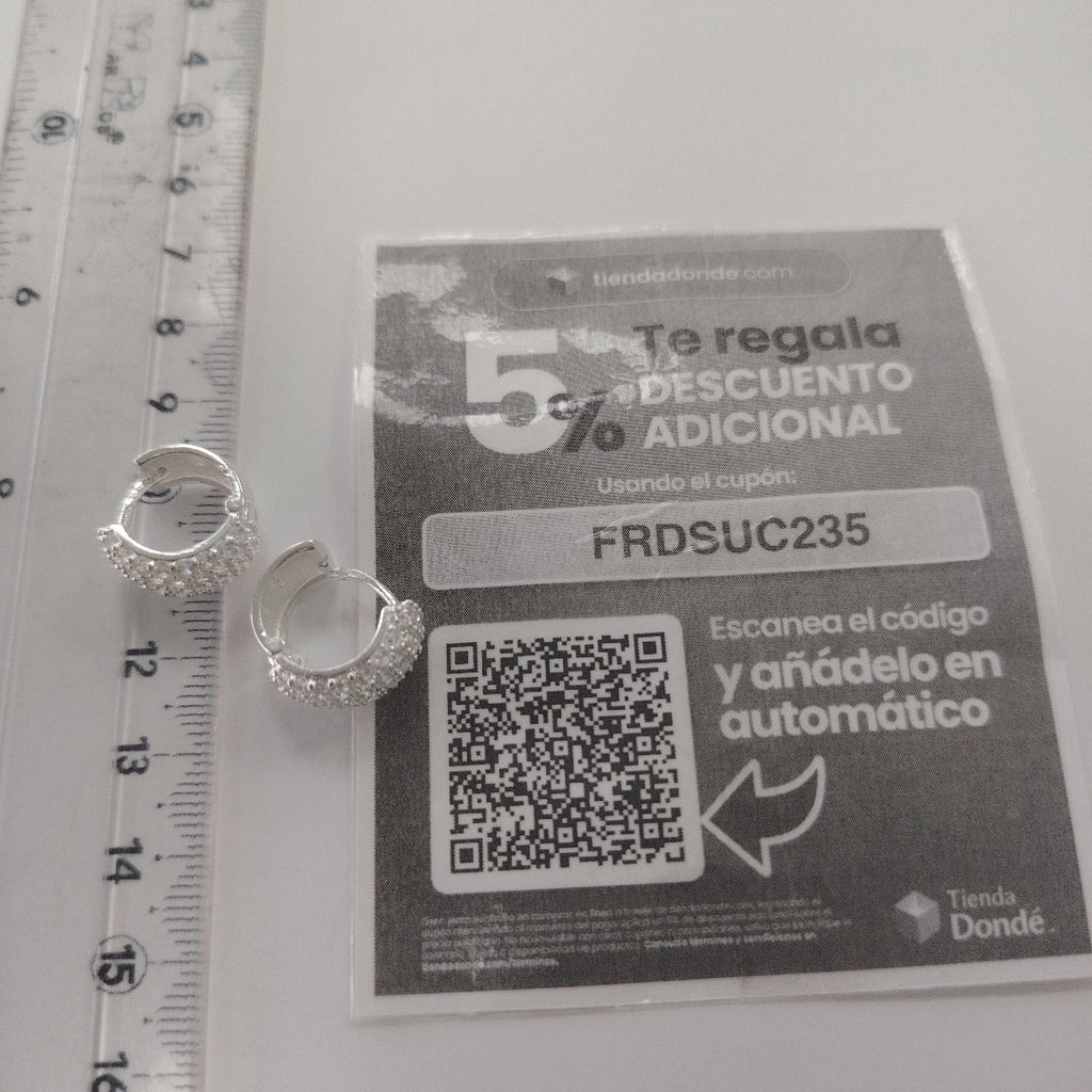 HUGGIES C/CIRCONIAS PLATA .925 5.6 GR (NUEVO)