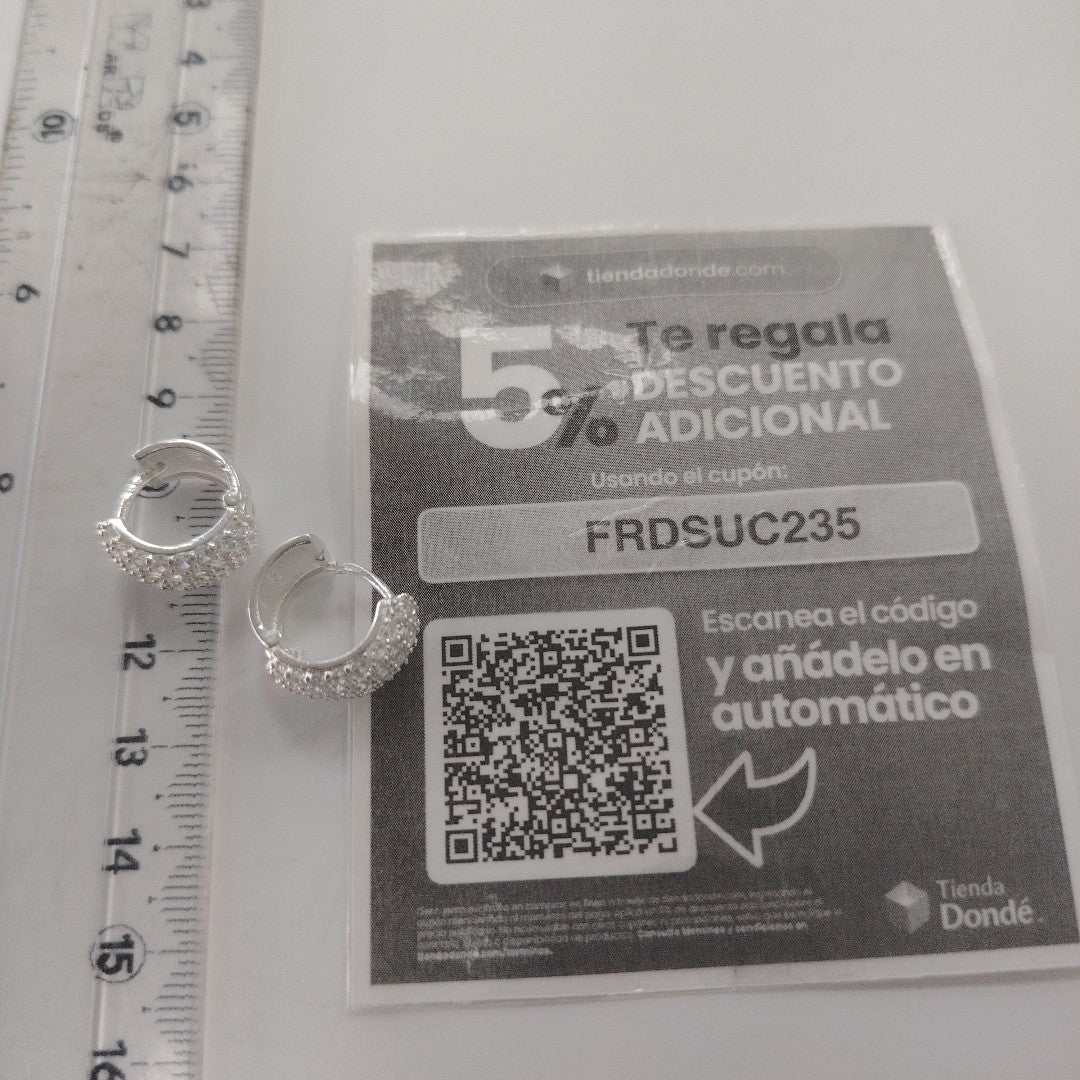 HUGGIES C/CIRCONIAS PLATA .925 5.6 GR (NUEVO)
