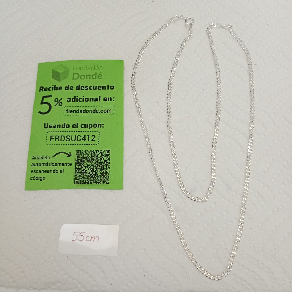 CADENA TEJIDO BARBADO PLATA .925 55 CM 5.4 GR (NUEVO)