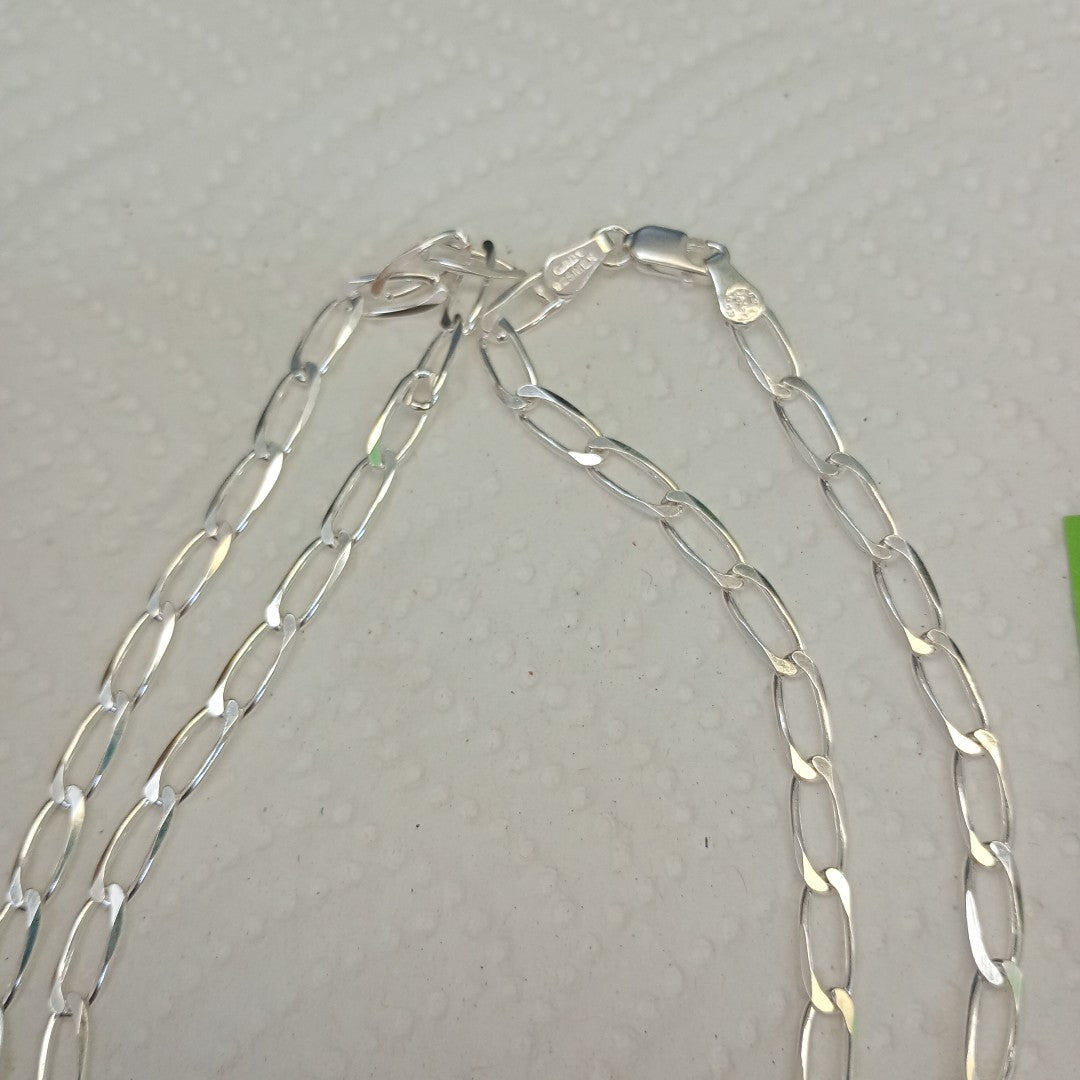 CADENA TEJIDO ESLABONES PLATA .925 55 CM 10.6 GR (NUEVO)