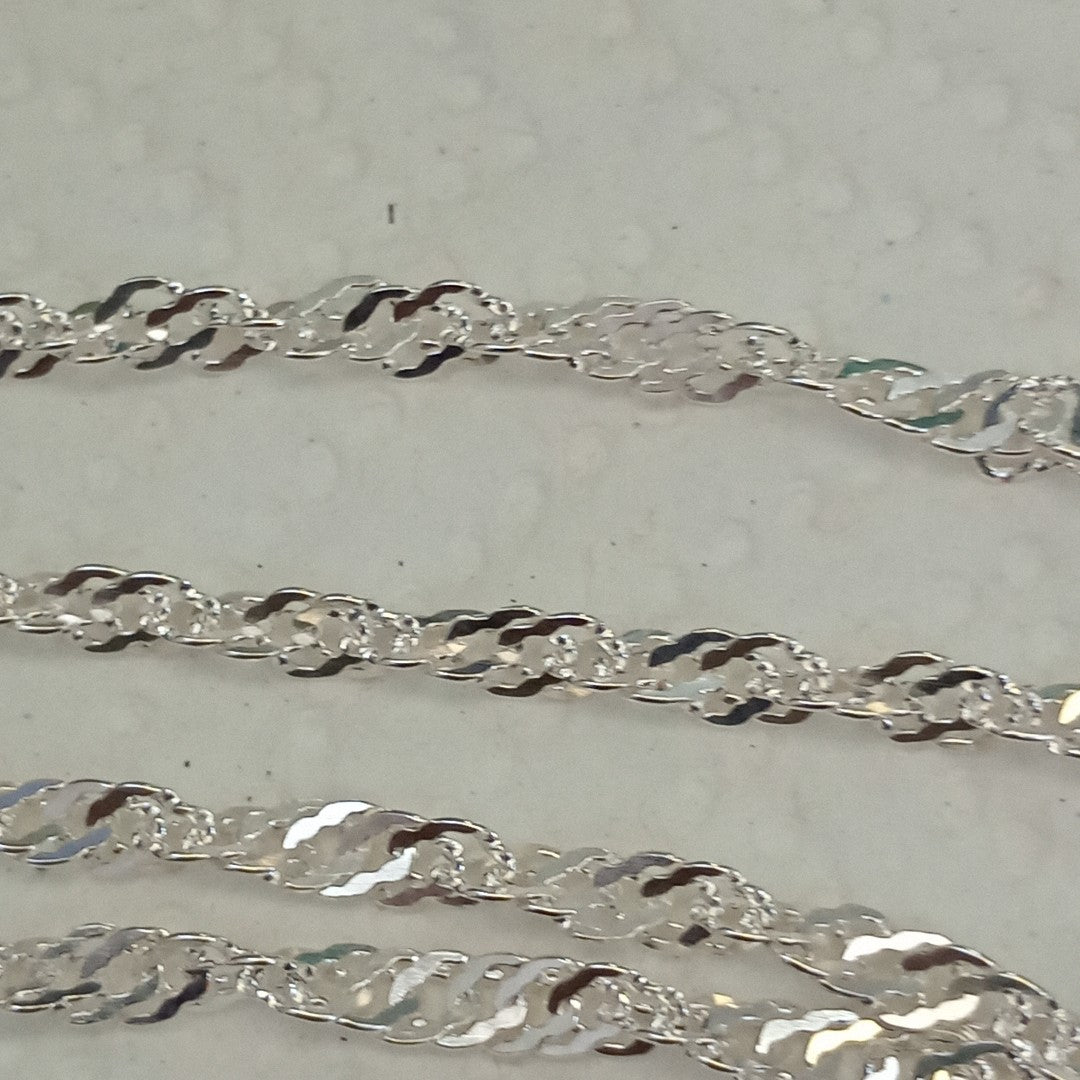 CADENA TEJIDO MEDIO TORZAL PLATA .925 55 CM 5.4 GR (NUEVO)