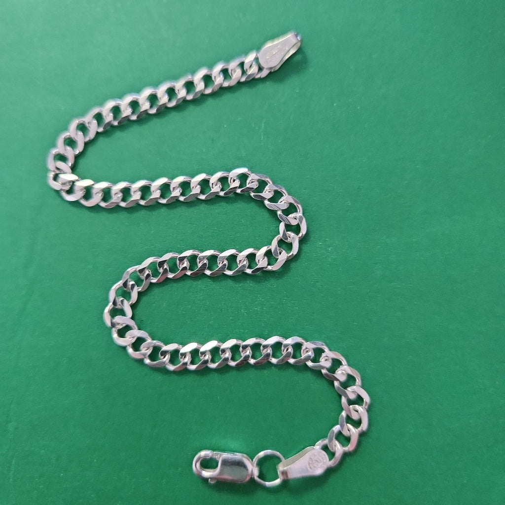 PULSERA TEJIDO BARBADA PLATA .925 21 CM 4.5 GR (NUEVO)