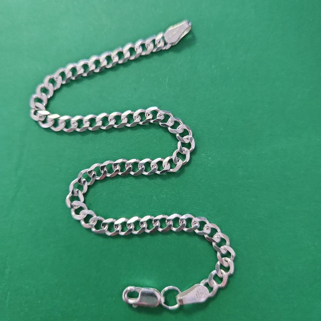 PULSERA TEJIDO BARBADA PLATA .925 21 CM 4.5 GR (NUEVO)