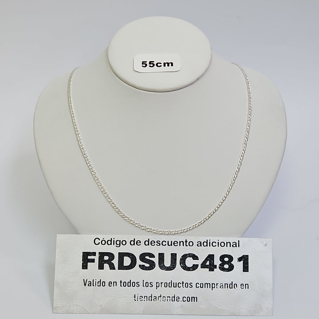 CADENA TEJIDO ESLABONES PLATA .925 55 CM 3.9 GR (NUEVO)