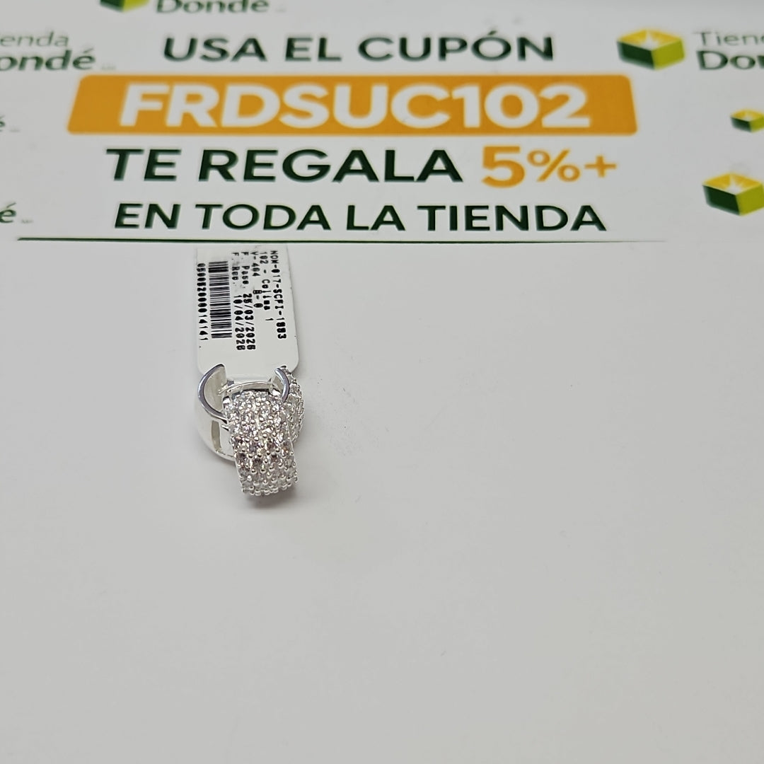 HUGGIES C/CIRCONIAS PLATA .925 5.5 GR (NUEVO)