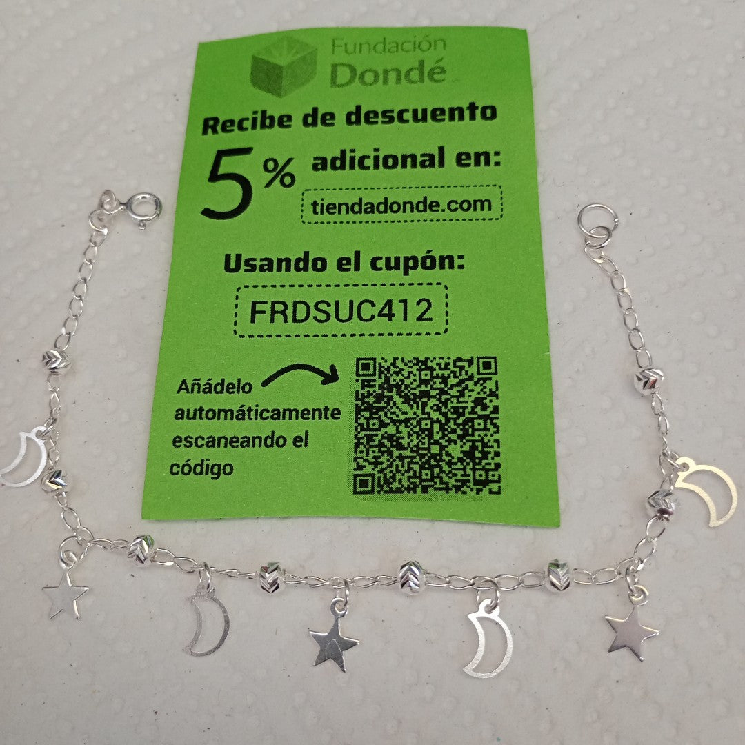 PULSERA TEJIDO TEJIDO ESPECIAL PLATA .925 18 CM 3.1 GR (NUEVO)