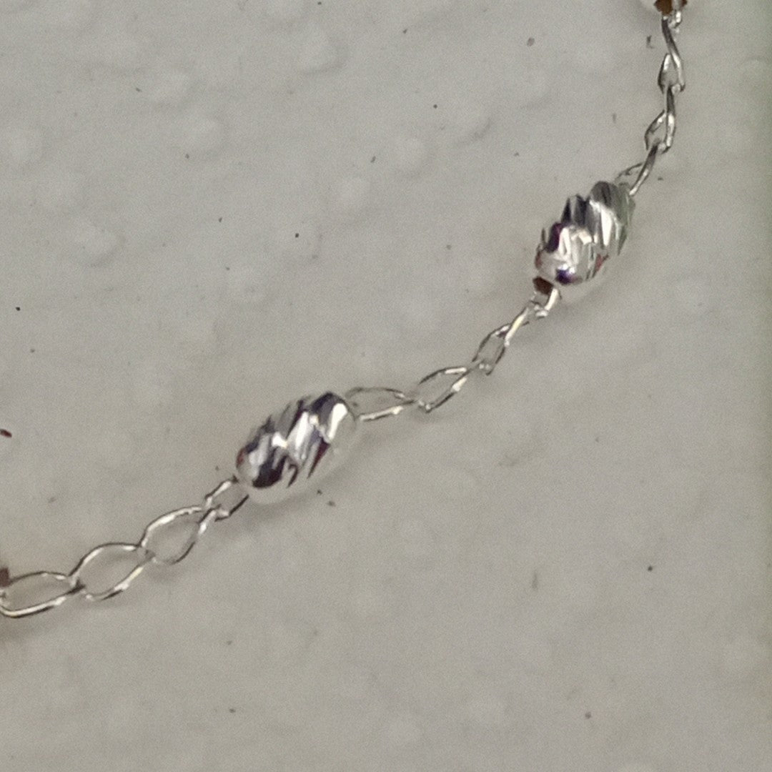 PULSERA TEJIDO CORAZON PLATA .925 18 CM 3.3 GR (NUEVO)