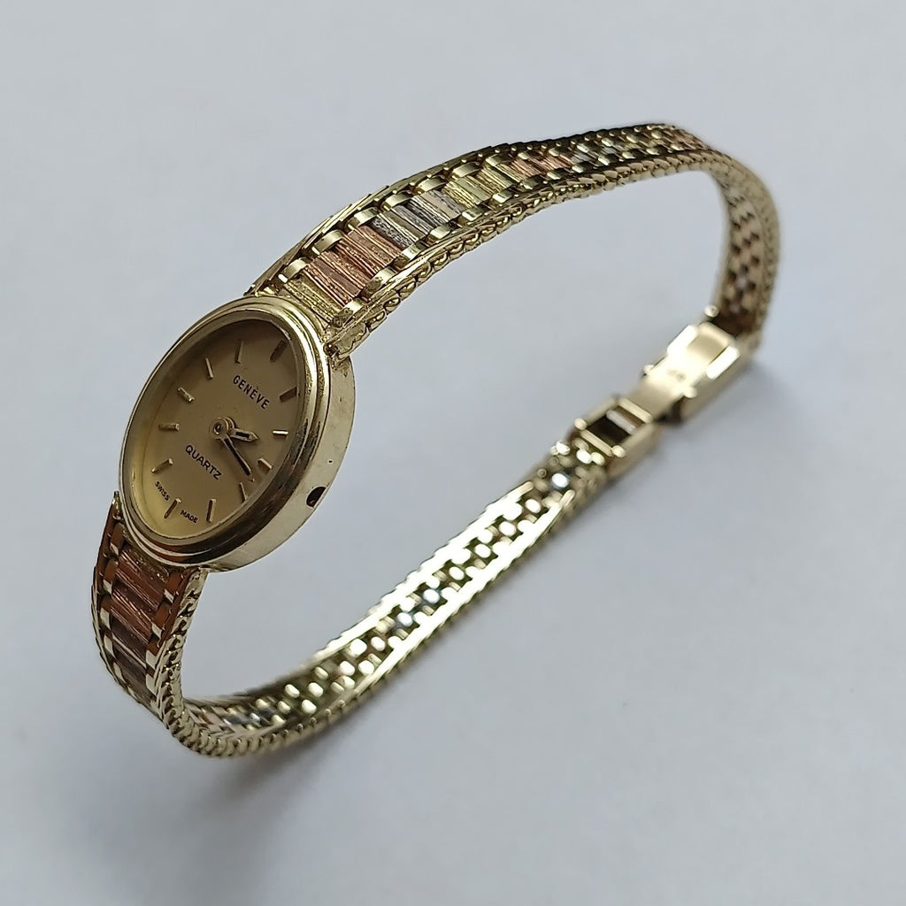 RELOJ CAJA Y PULSO ORO ORO COMBINADO 14 K 21 GRMS (SEMINUEVO)