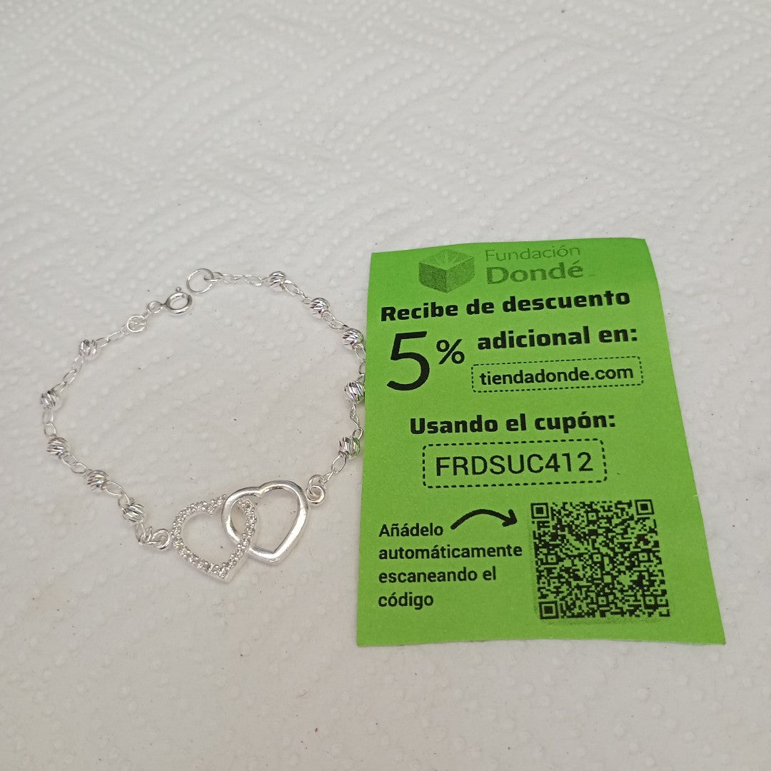 PULSERA TEJIDO TEJIDO ESPECIAL PLATA .925 18 CM 4.1 GR (NUEVO)