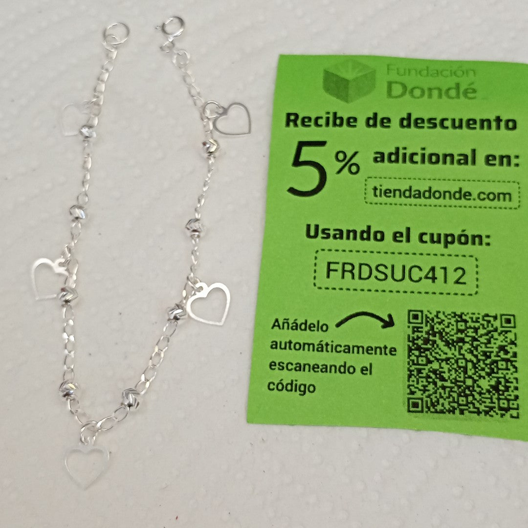 PULSERA TEJIDO ESPECIAL PLATA .925 18 CM 2.7 GR (NUEVO)