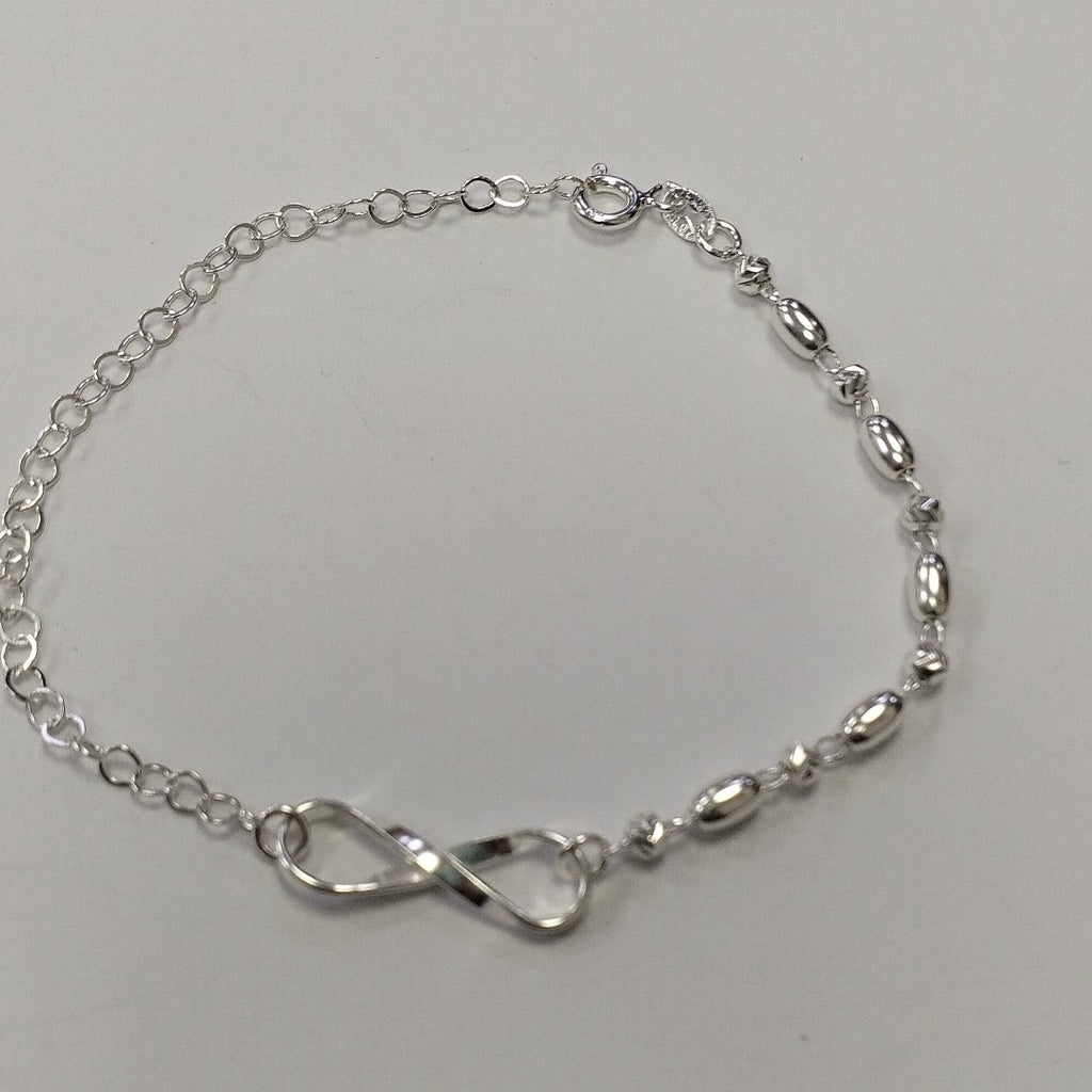 PULSERA TEJIDO INFINITO PLATA .925 18 CM 2.4 GR (NUEVO)