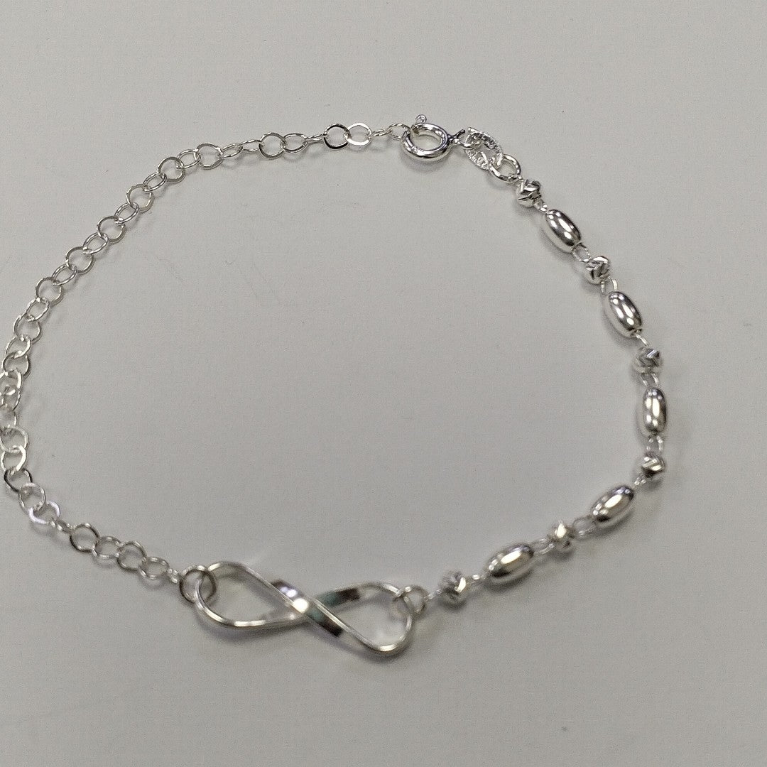 PULSERA TEJIDO INFINITO PLATA .925 18 CM 2.4 GR (NUEVO)