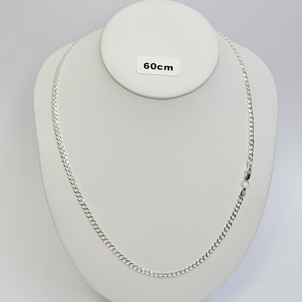 CADENA TEJIDO BARBADO PLATA .925 60 CM 13 GR (NUEVO)