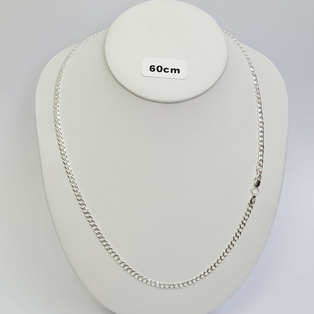 CADENA TEJIDO BARBADO PLATA .925 60 CM 13 GR (NUEVO)
