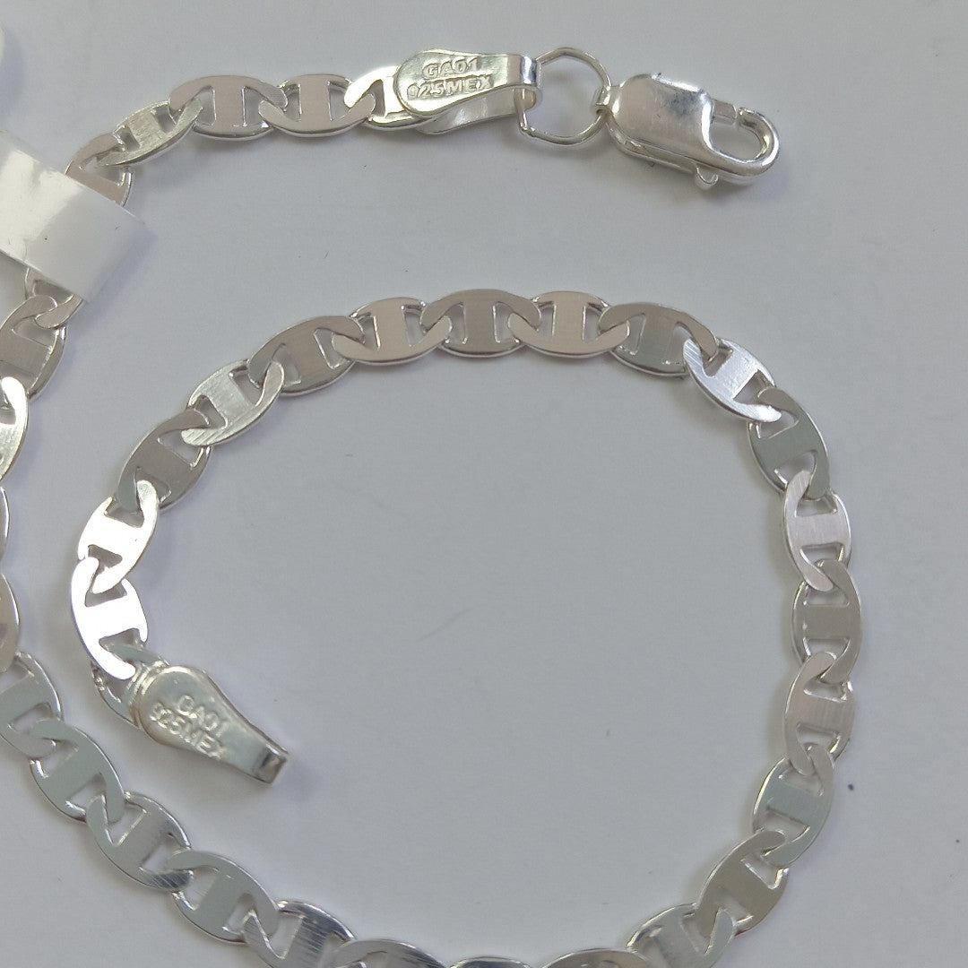 PULSERA TEJIDO GUCHI PLATA .925 18 CM 3.5 GR (NUEVO)