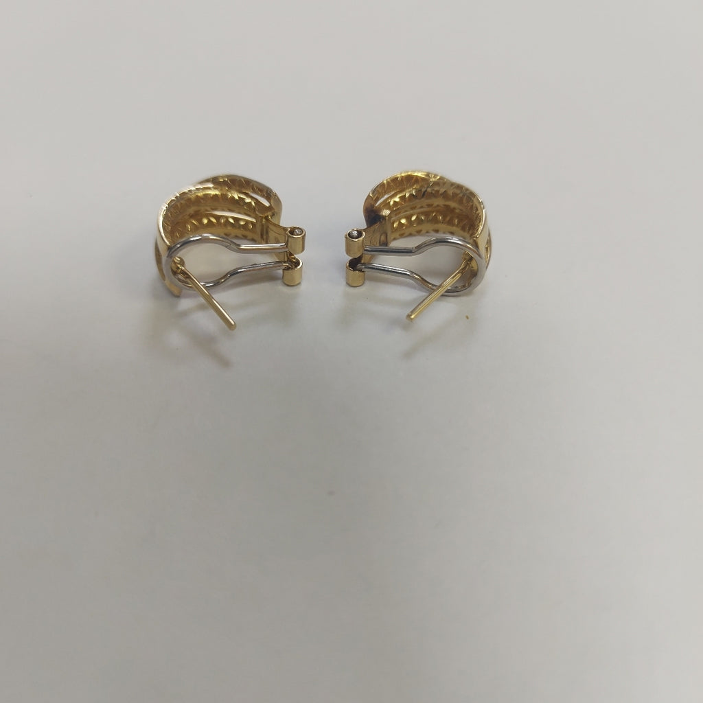 ARETES PAR ORO, ORO COMBINADO 14 K 4.6 GRMS (SEMINUEVO)