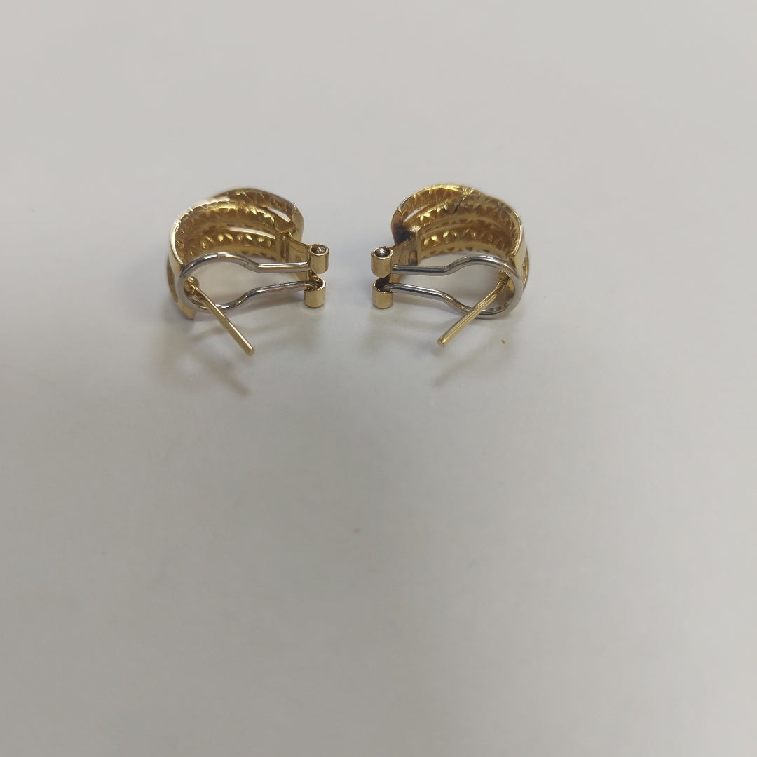 ARETES PAR ORO, ORO COMBINADO 14 K 4.6 GRMS (SEMINUEVO)