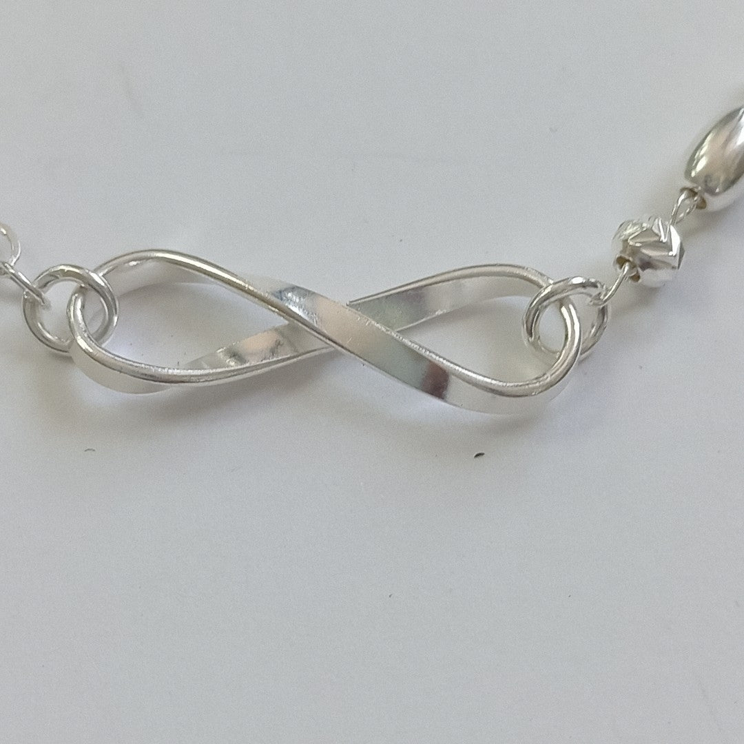 PULSERA TEJIDO INFINITO PLATA .925 18 CM 2.3 GR (NUEVO)