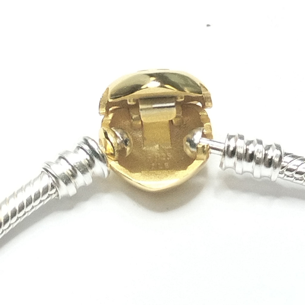 PULSERA TEJIDO ARTICULADA CON CHARMS PLATA .925 21 CM 23.6 GR (NUEVO)