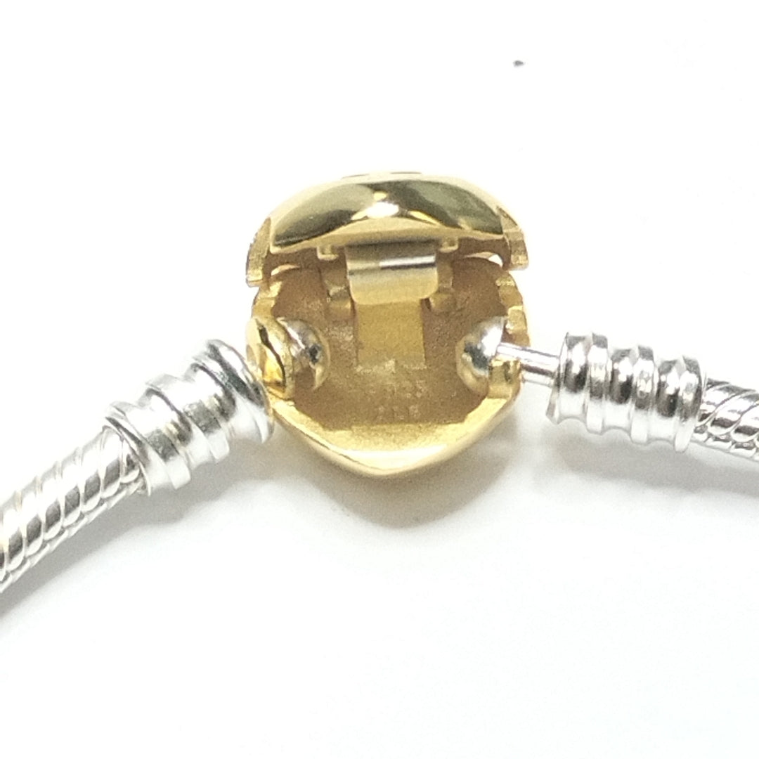 PULSERA TEJIDO ARTICULADA CON CHARMS PLATA .925 21 CM 23.6 GR (NUEVO)