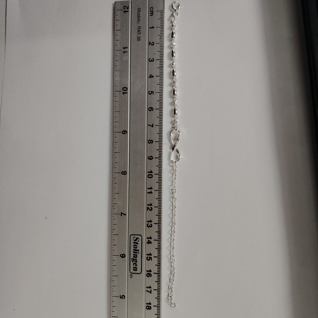 PULSERA TEJIDO INFINITO PLATA .925 18 CM 2.3 GR (NUEVO)