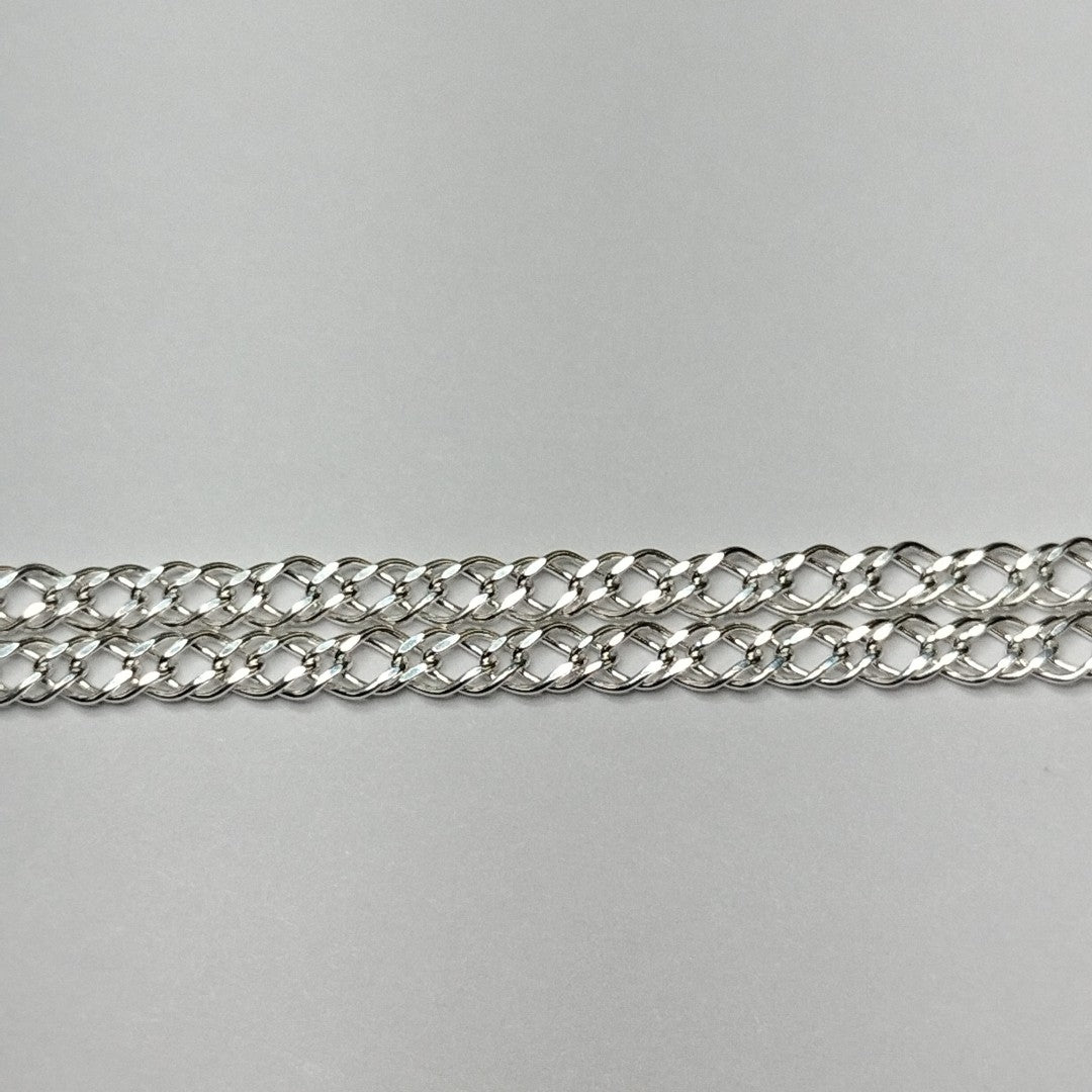 CADENA TEJIDO ESLABONES PLATA .925 55 CM 4.1 GR (NUEVO)