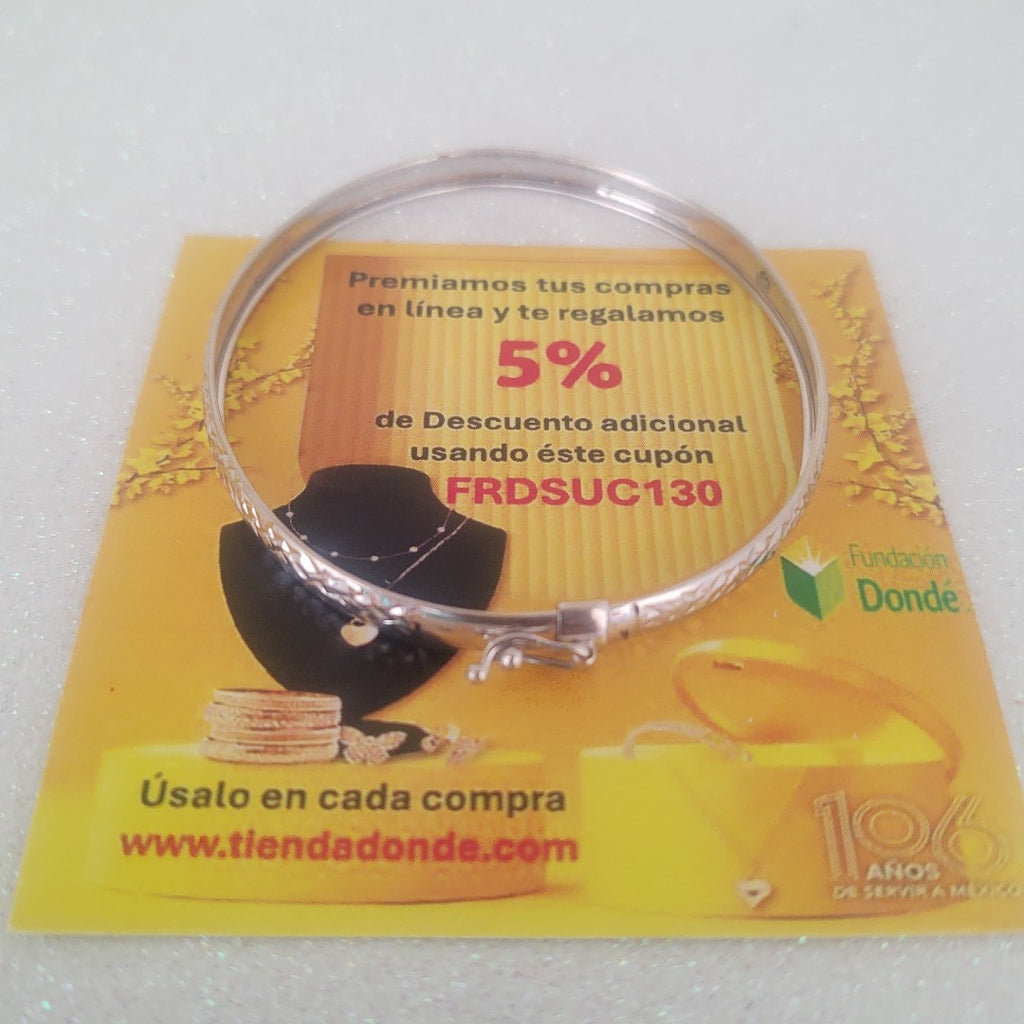 PULSERA RIGIDA ORO, ORO BLANCO 14 K 4.6 GRMS (SEMINUEVO)