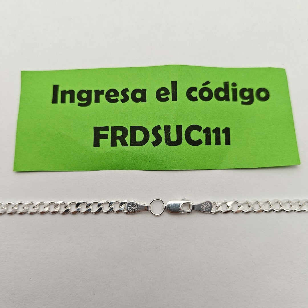 CADENA TEJIDO BARBADO PLATA .925 60 CM 13.7 GR (NUEVO)