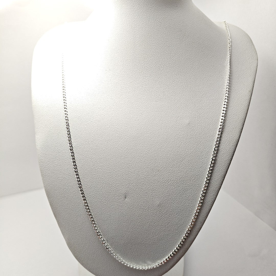 CADENA TEJIDO BARBADO PLATA .925 60 CM 5.8 GR (NUEVO)