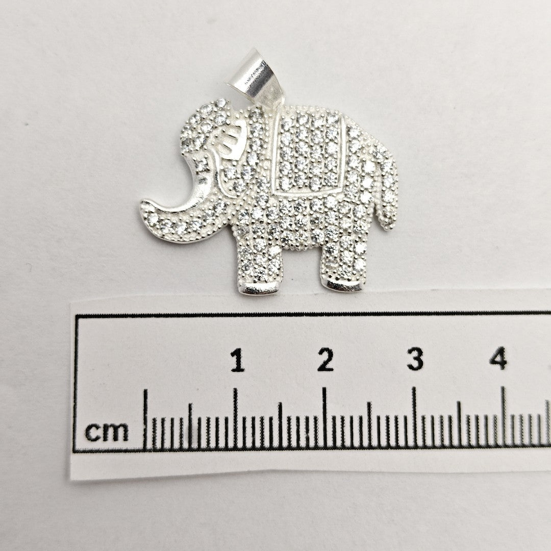 DIJE ELEFANTE C/CIRCONIAS PLATA .925 5.2 GR (NUEVO)