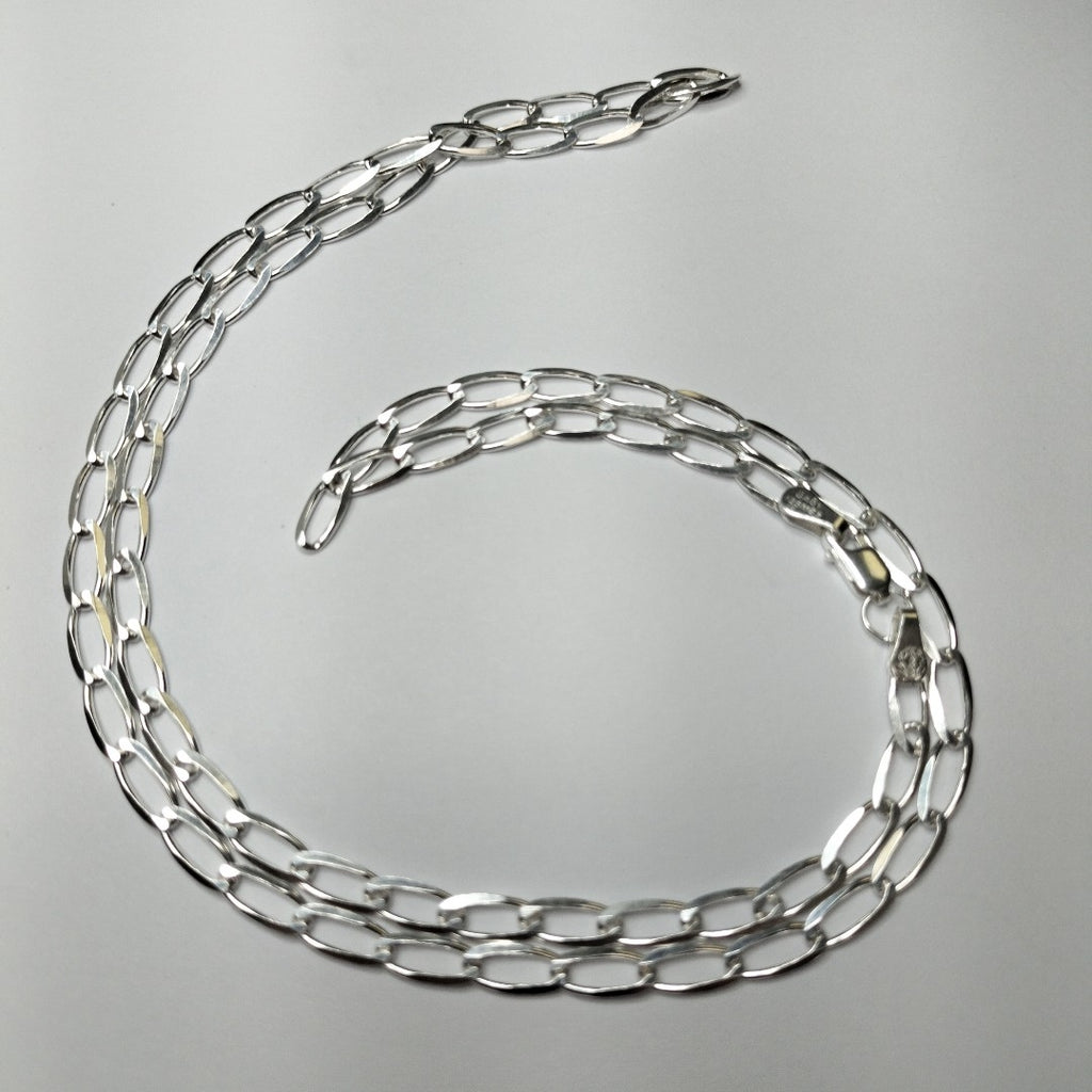 CADENA TEJIDO ESLABONES PLATA .925 60 CM 11 GR (NUEVO)