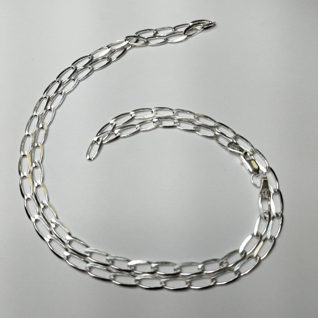 CADENA TEJIDO ESLABONES PLATA .925 60 CM 11 GR (NUEVO)