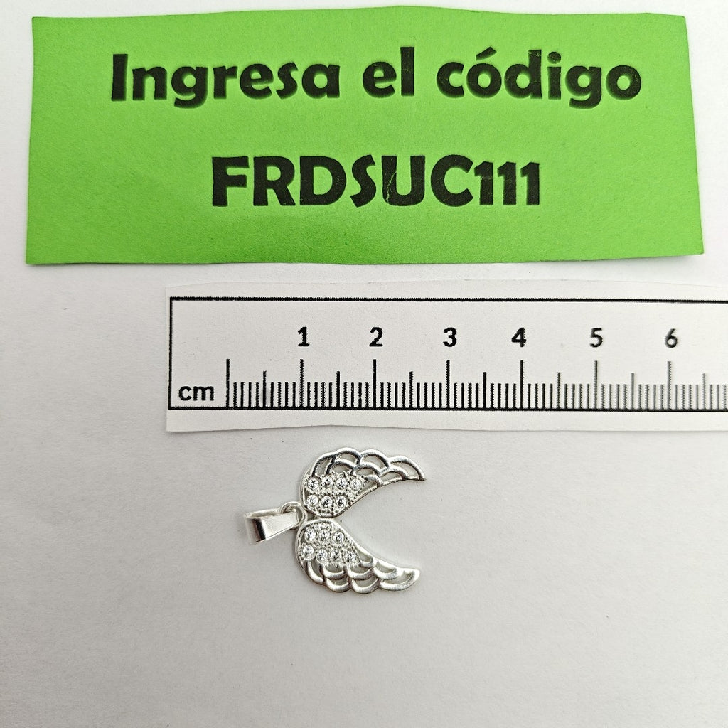 DIJE ALAS C/CIRCONIAS PLATA .925 2.2 GR (NUEVO)