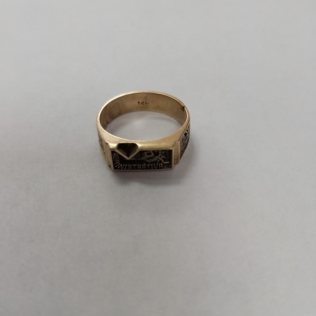 ANILLO DE GRADUACIÓN ORO 14 K 4,70 GRMS (SEMINUEVO)