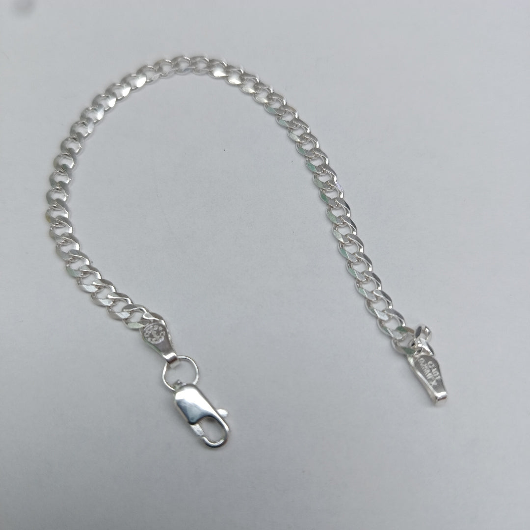 PULSERA TEJIDO BARBADA PLATA .925 16 CM 4.3 GR (NUEVO)
