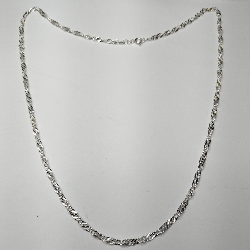 CADENA TEJIDO MEDIO TORZAL PLATA .925 55 CM 5.6 GR (NUEVO)