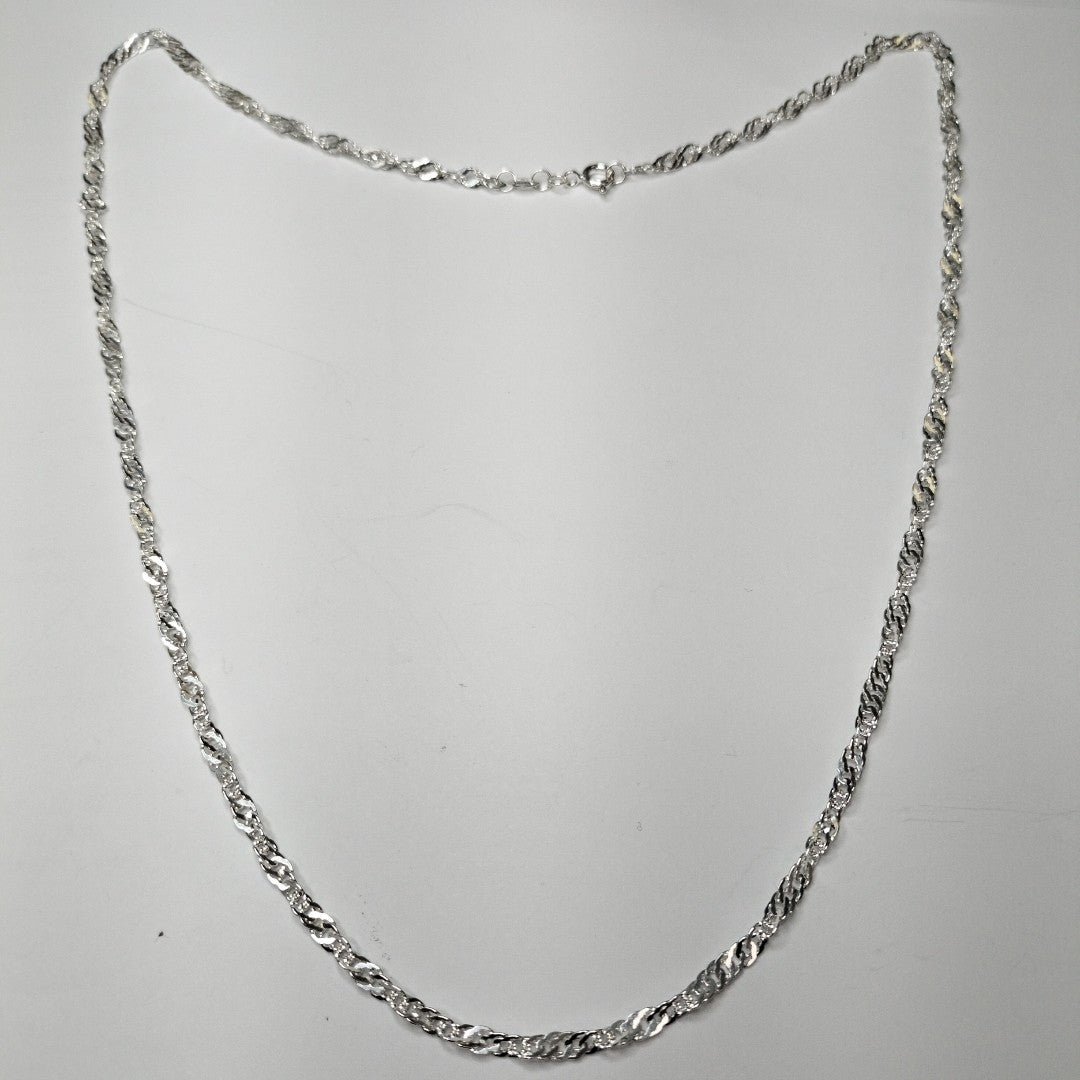 CADENA TEJIDO MEDIO TORZAL PLATA .925 55 CM 5.6 GR (NUEVO)